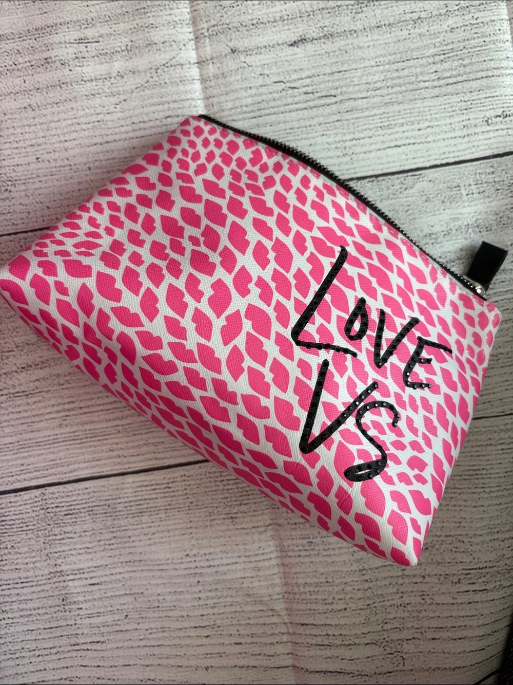 Victoria’s Secret pink neon love VS makeup bag